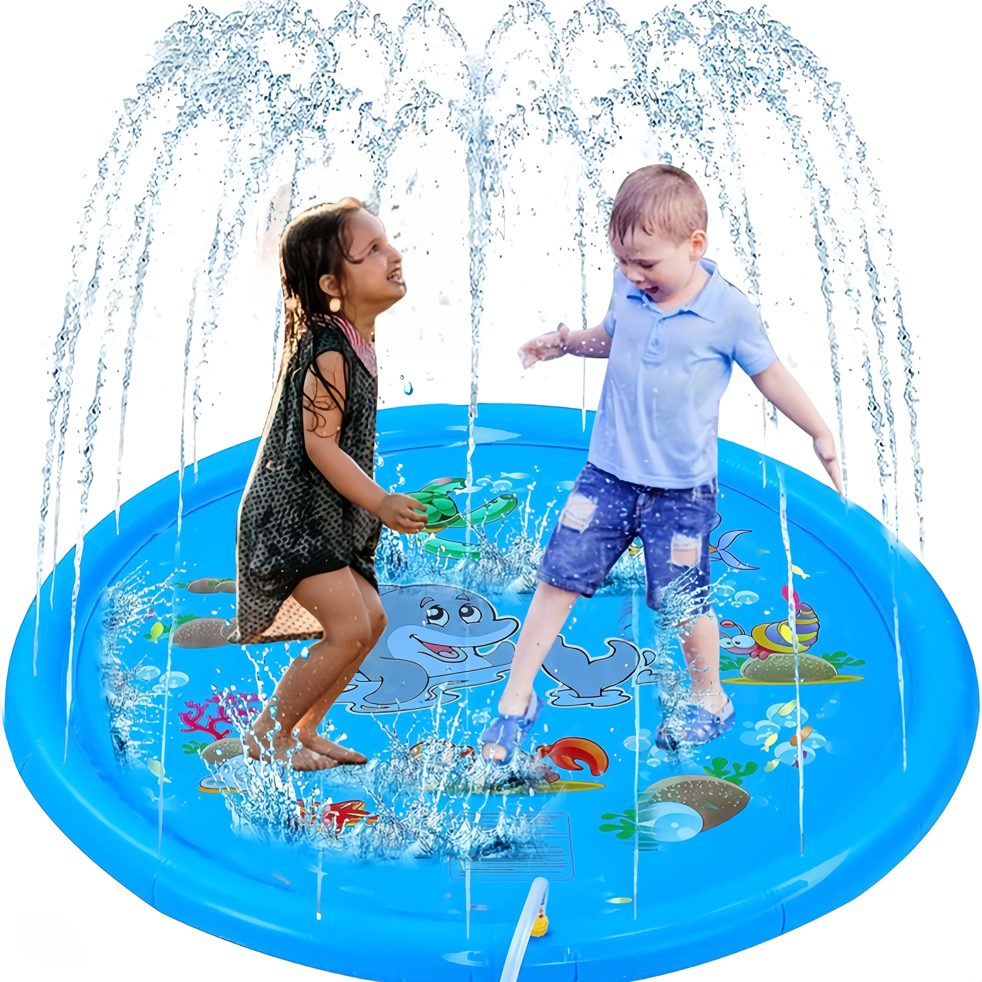 PVC Inflatable Splash Pad Sprinkler – Kids Outdoor Water Play Mat 1