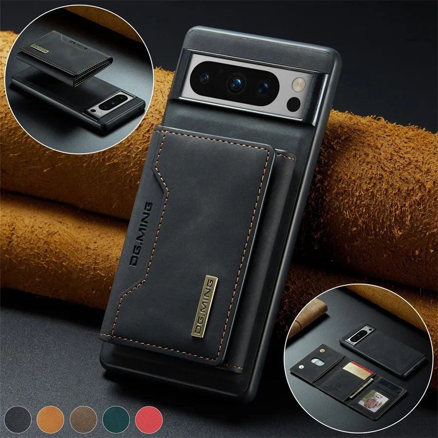Luxury Magnetic Leather Wallet Phone Case with Kickstand and Credit Card Holder Cover