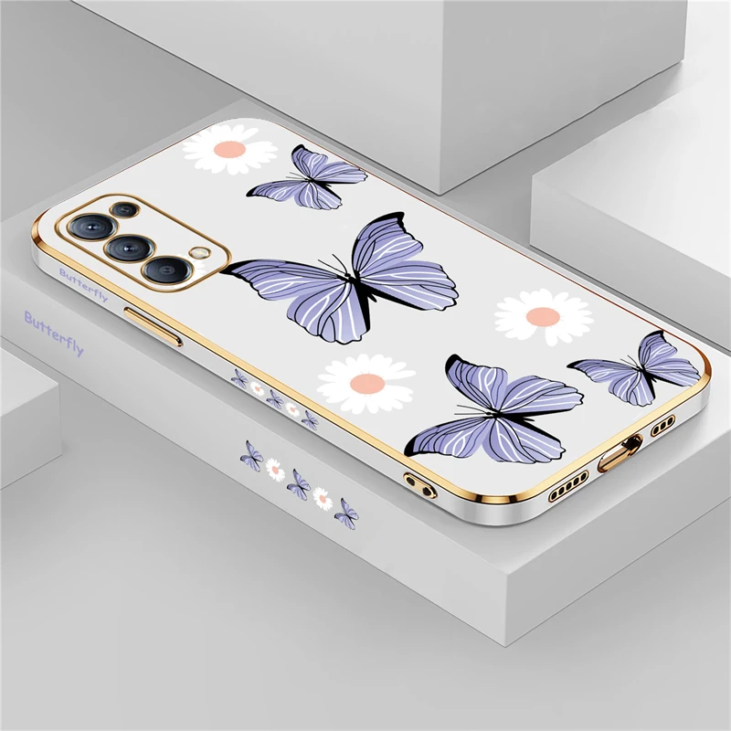 Cover Posteriore Per OPPO - Stampa Farfalla - Silicone Opaco (Senza Marchio)