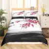 Cherry Blossoms Bedding Set Japanese Style Theme Pink Comforter Cover Set Printed Duvet Cover with Zipper Couple, Twin Size 6