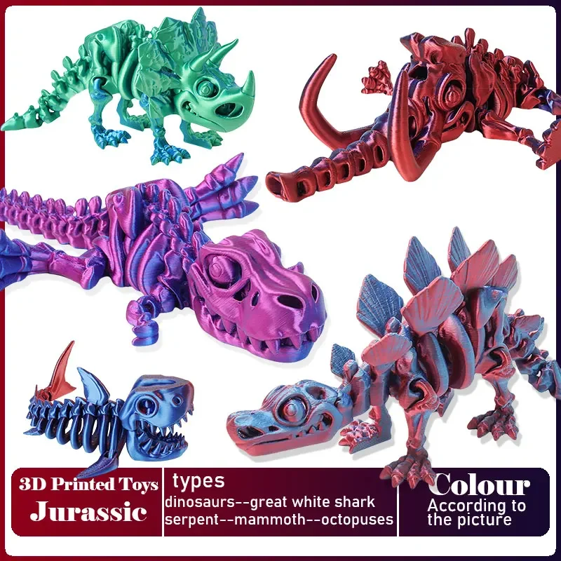 Realistic 3D Printed Tyrannosaurus Rex Dinosaur Model - Fully Movable Decorative Desktop Piece & Unique Birthday Gift