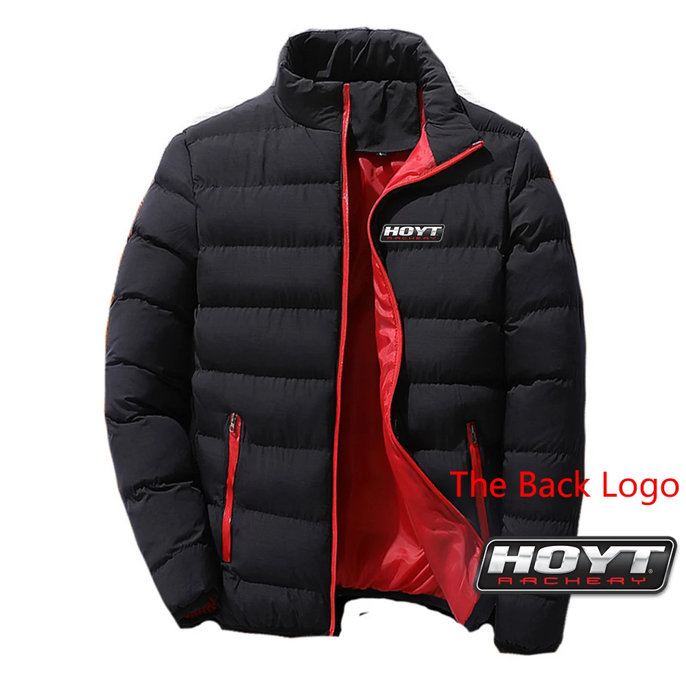 2024 HOYT Archery Huntinger Bows Men New Autumn and Winter Printing Stand Collar Breathable Cotton-padded Jacket Warm Coats Tops 3