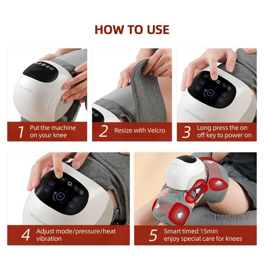 Foreverlily Electric Knee Massager With Leg Massager Airbag Kneading Vibration Massager Wireless Knee And Leg Relaxing Massager