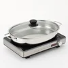 Multipurpose Stainless Steel Oval Grilled Fish Pan Deepened Rust-proof Fish Steamer with Lid with Handle Hot Pot Commercial 4