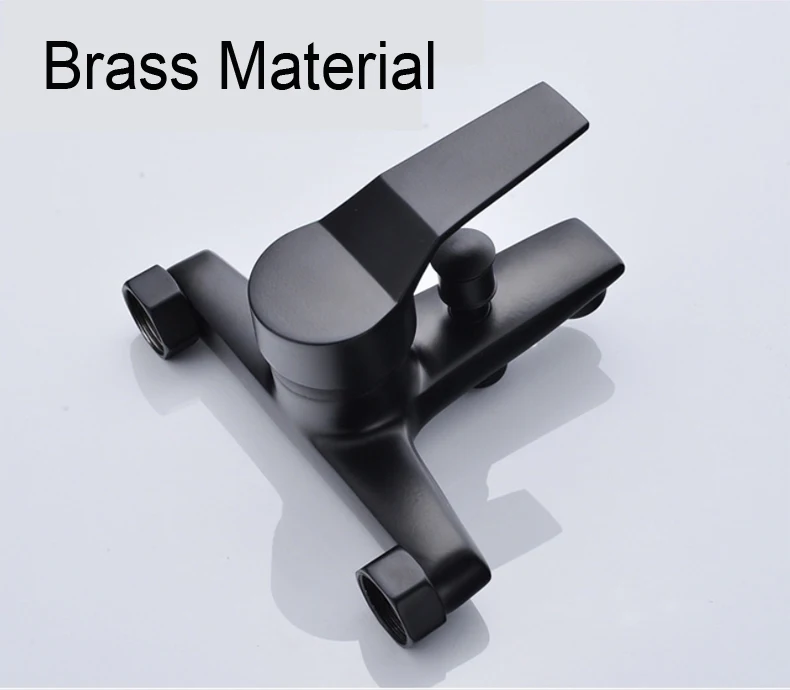 Description Picture 5 of itemBlack Shower Faucet Brass Mixer Wall Mounted Single Handle Bathroom Mixer Tap & Hand Shower & Shower Sliding Bar