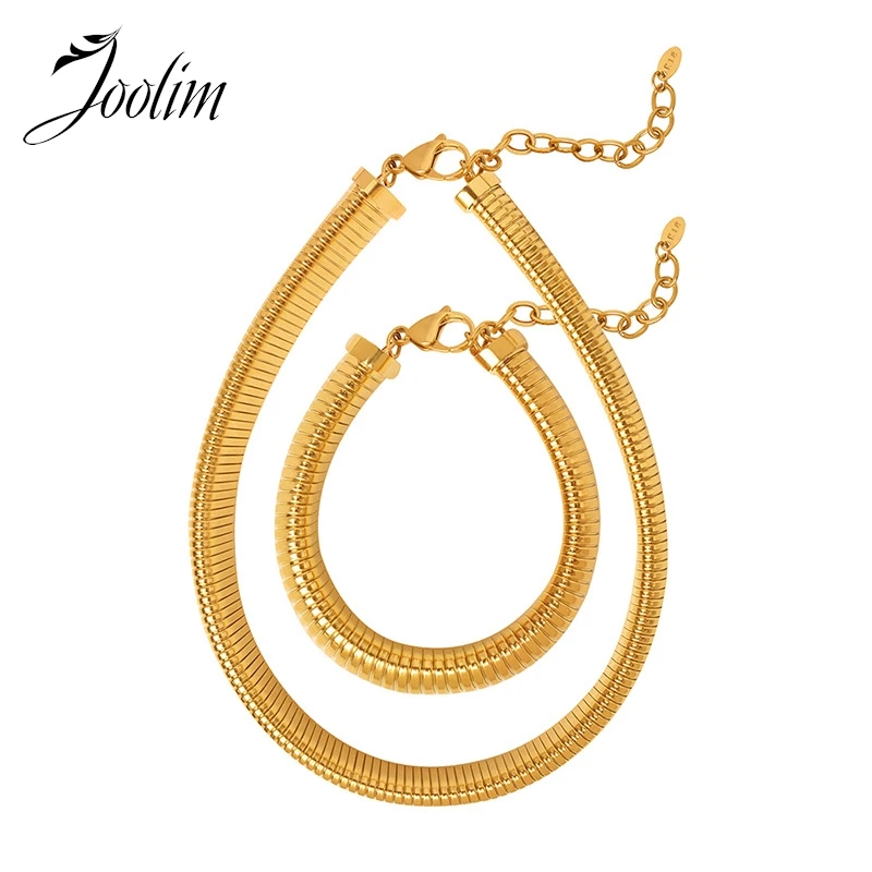 

Joolim Jewelry Wholesale Waterproof&No Fade Chunky Fashion Versatile Delicate Thread Chain Stainless Steel Necklace for Women