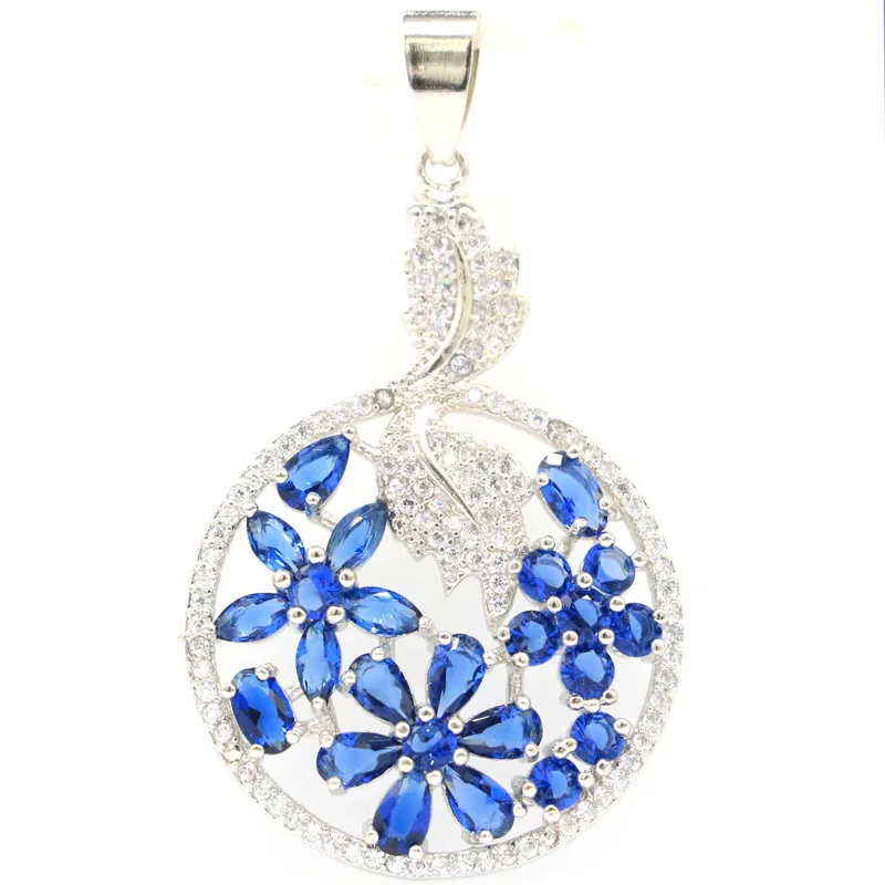 

48x28 мм Красивые цветы форма Танзанит дымчатый топаз Белый CZ женский кулон для свидания