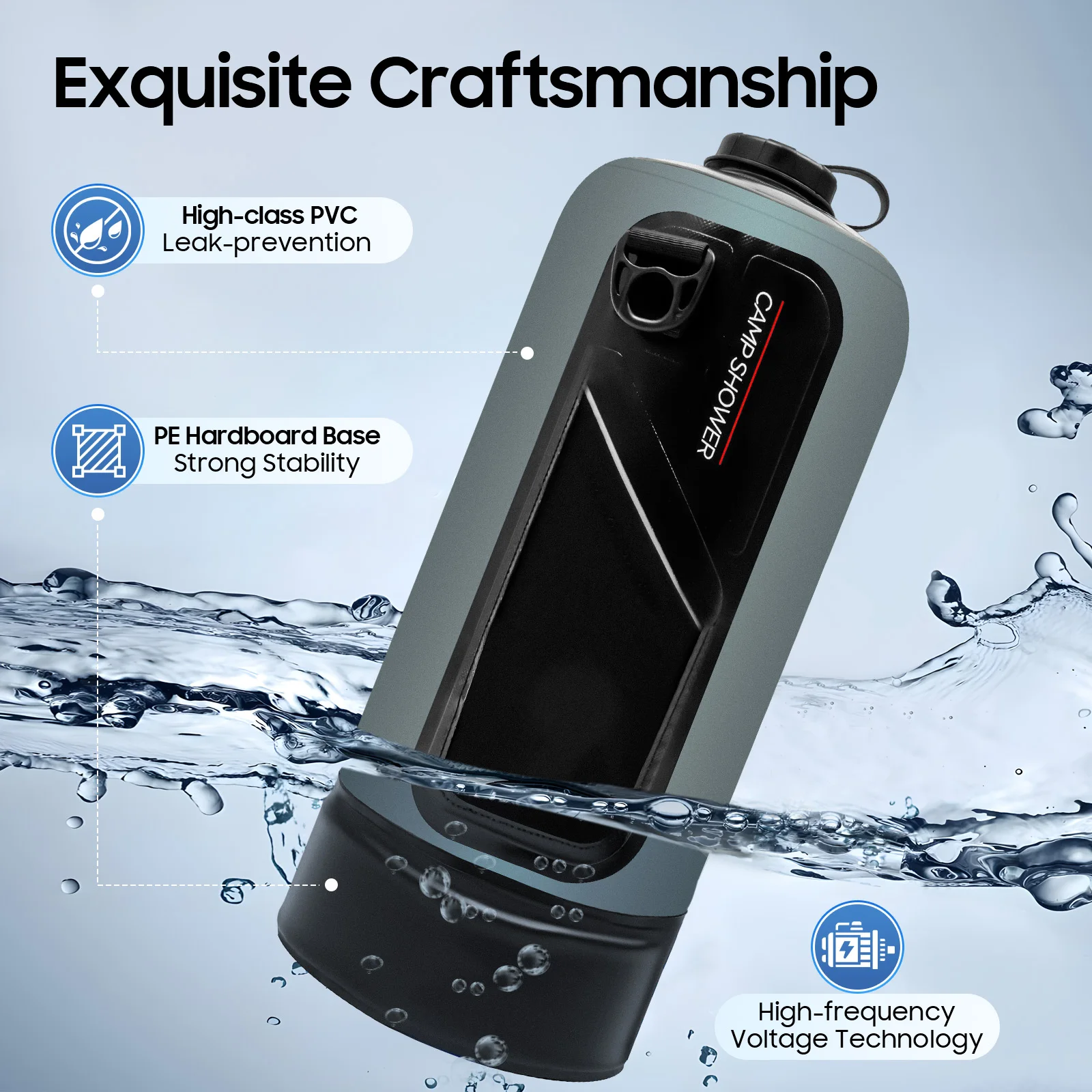 12L Portable Solar Camping Shower 1