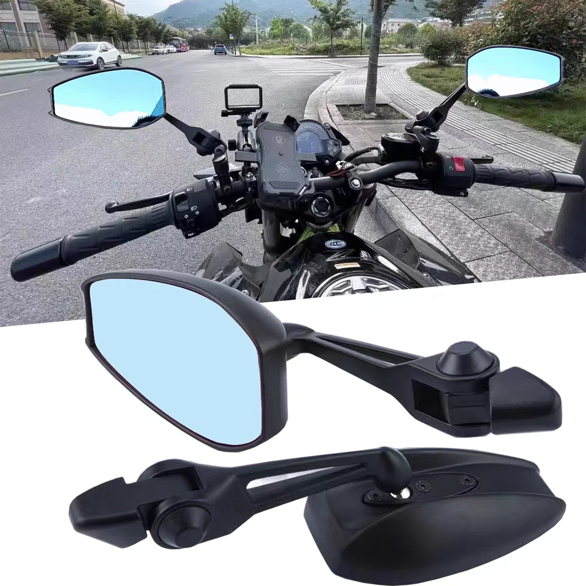 야마하 테네레 700 XTZ700 XT700Z 오토바이 백미러, 스쿠터 E-바이크 백미러, 8mm, 10mm