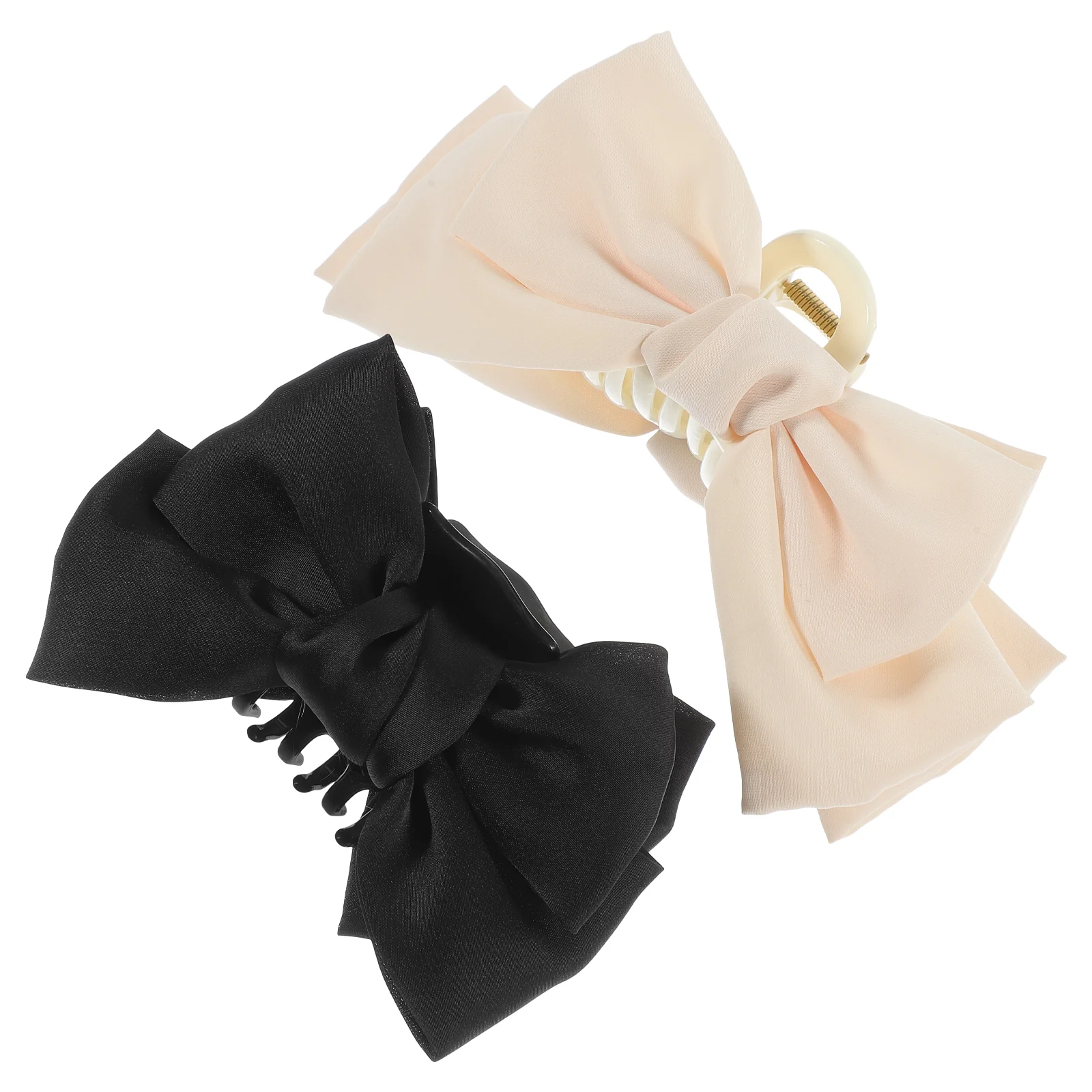 

2 Pcs Big Bow Gripper Christmas Barrettes Large Claw Clips for Thick Hair French Makeup Fabric Jaw