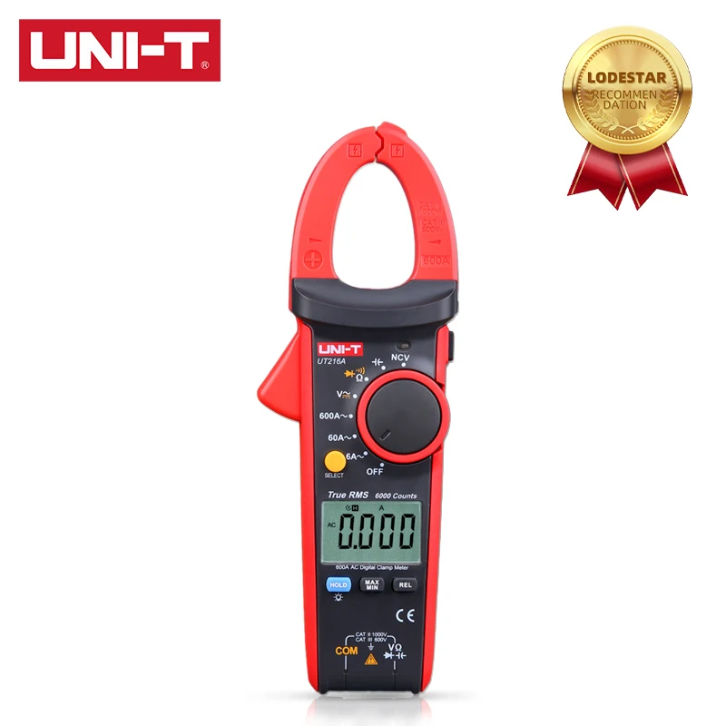 

UNI-T True RMS Digital Clamp Meter UT216A UT216B UT216C UT216D 600A MAX/MIN/Relative Modes NCV Flashlight VFC Inrush Current