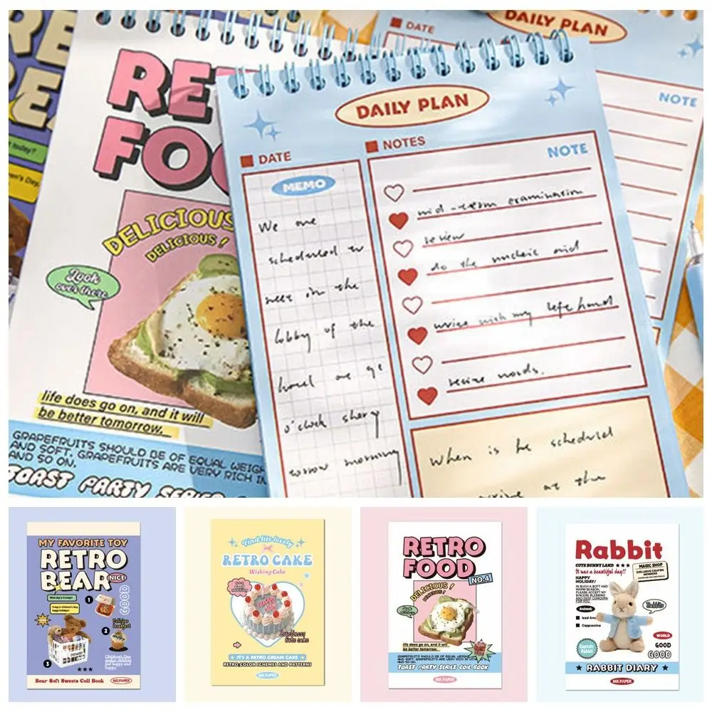 

Paper Coil Time Management Notepad with Coil Double Coil Ring Coil Daily Planner Notebook Cream Shop Series Daily Journal