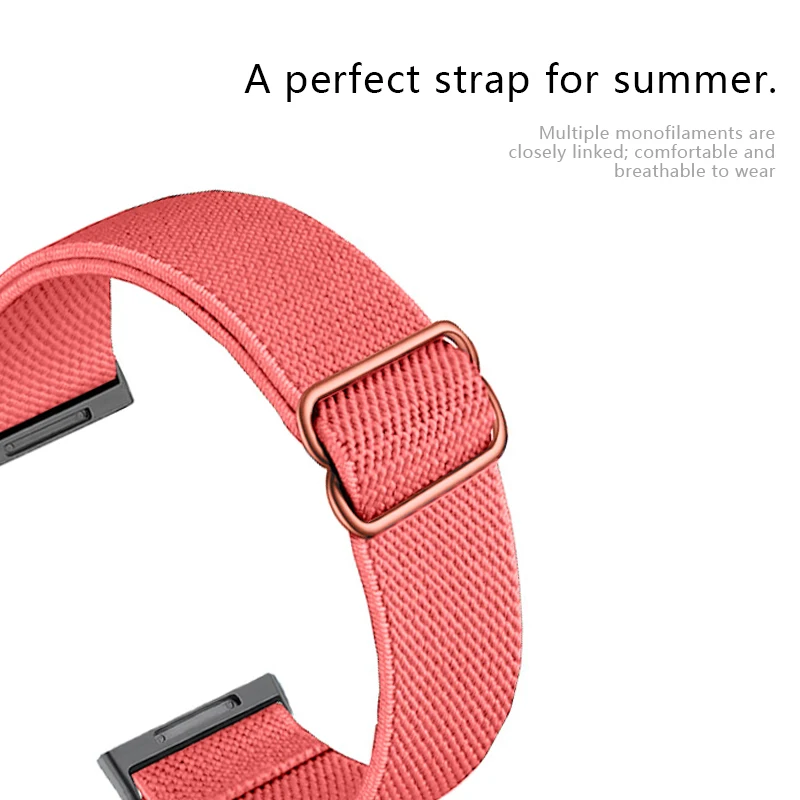 Correa nylon Fitbit Versa 4 (roja) 