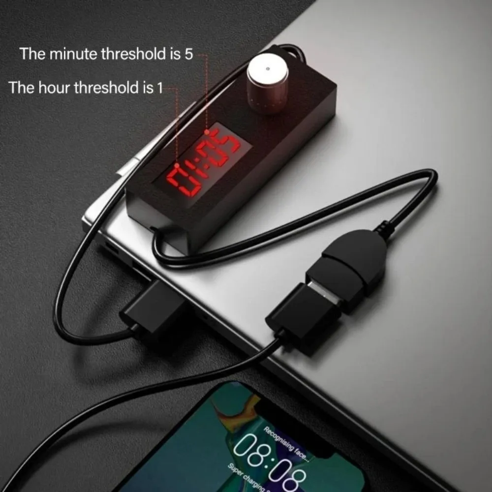 Digital Display USB Timer Switch Portable 5V Power Off Switch Adjustable Switching Cord Auto Shut Off Power Management