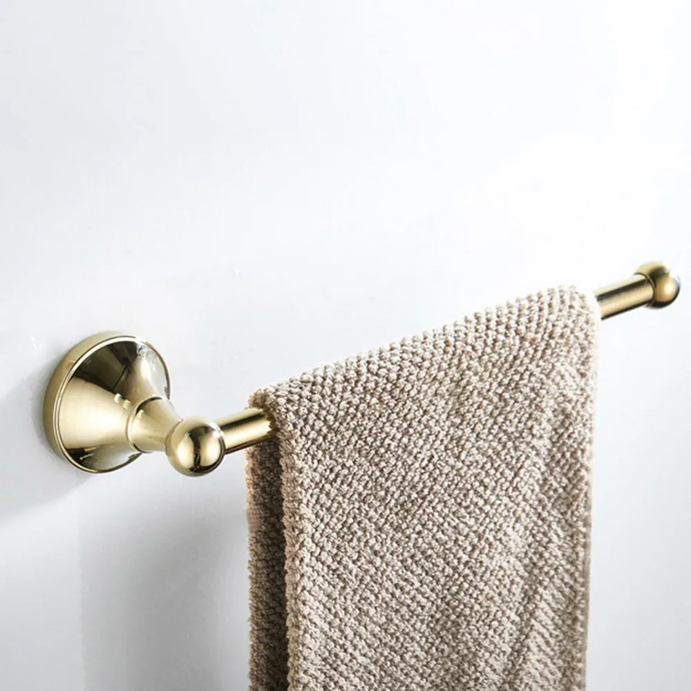Luxury Gold Color Brass Wall Mounted Bathroom Accessories Set Towel Bar Soap Dish Robe Hook Toilet Paper Holder azh114