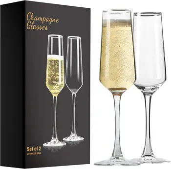 Luxury Crystal Champagne Flutes (2 Pieces) 1