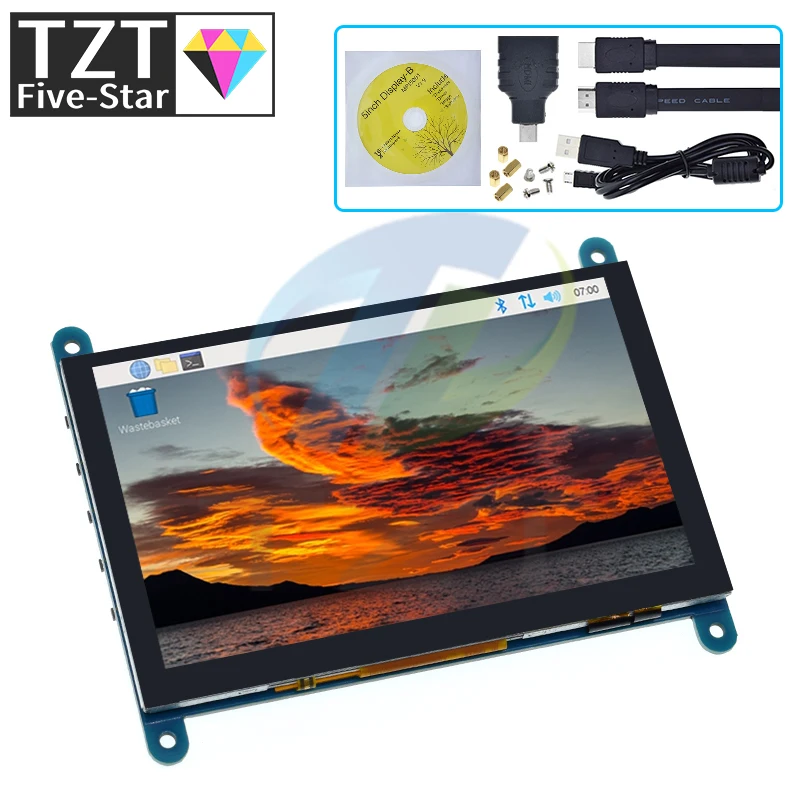 TZT ޴  HDMI 800x480  ġ ũ LCD ÷,   4 3B +/ PC/ٳ /ESP32 , 5 ġ