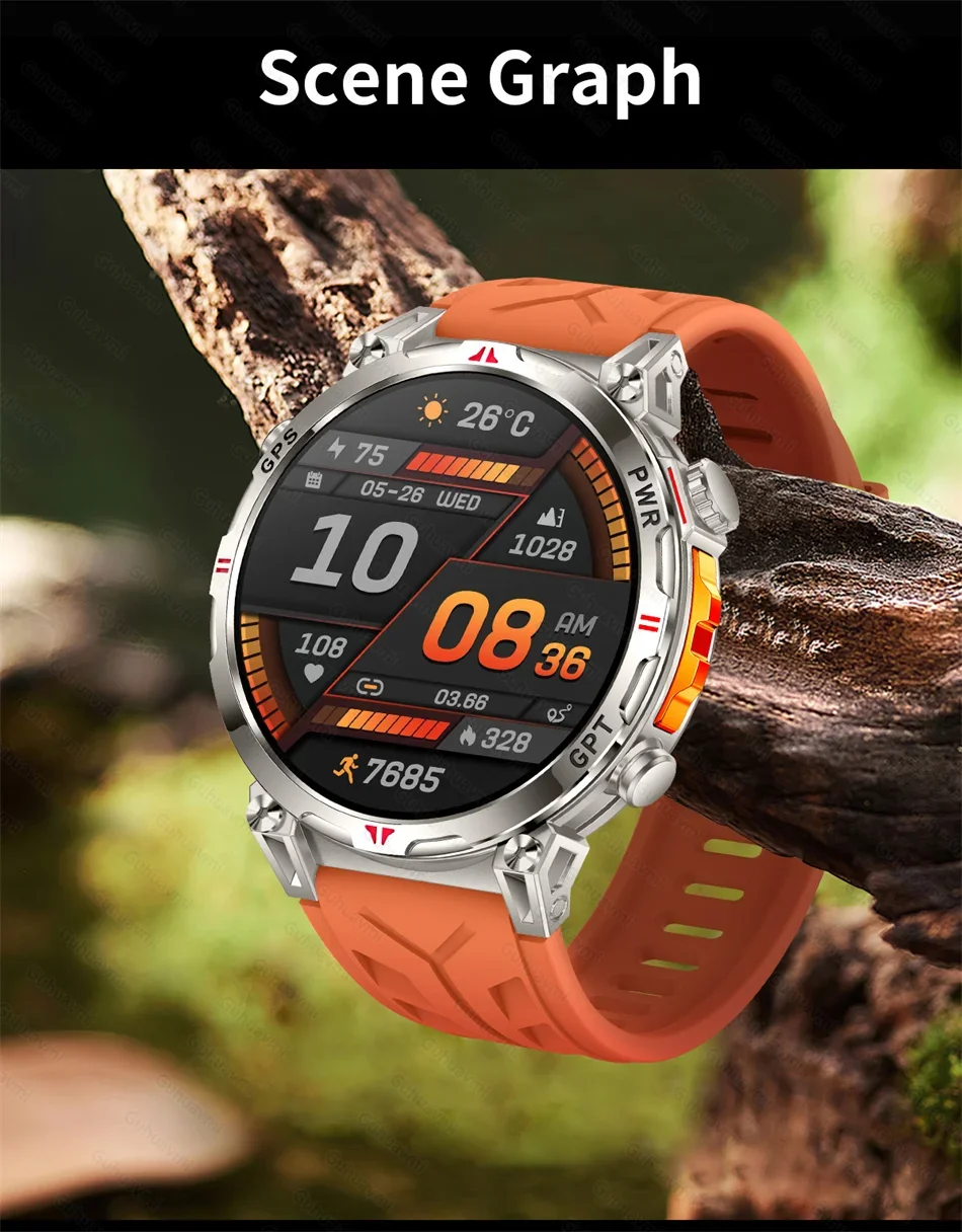 Smart Watches 1.56" AMOLED Screen GPS Fitness Tracking Compass 3ATM 650Mah Call 100+ Sports Smartwatch AI GPT For Android iOS