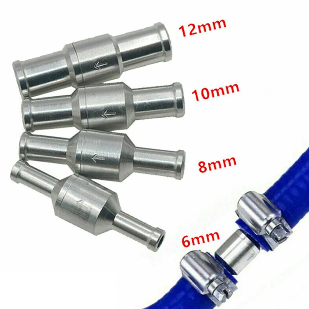 6-12mm Inline Way Non-Return Check Valve Auminium Fuel Water Gas Air Vacuum Valve For Petrol Diesel Bio Vegetable Oil