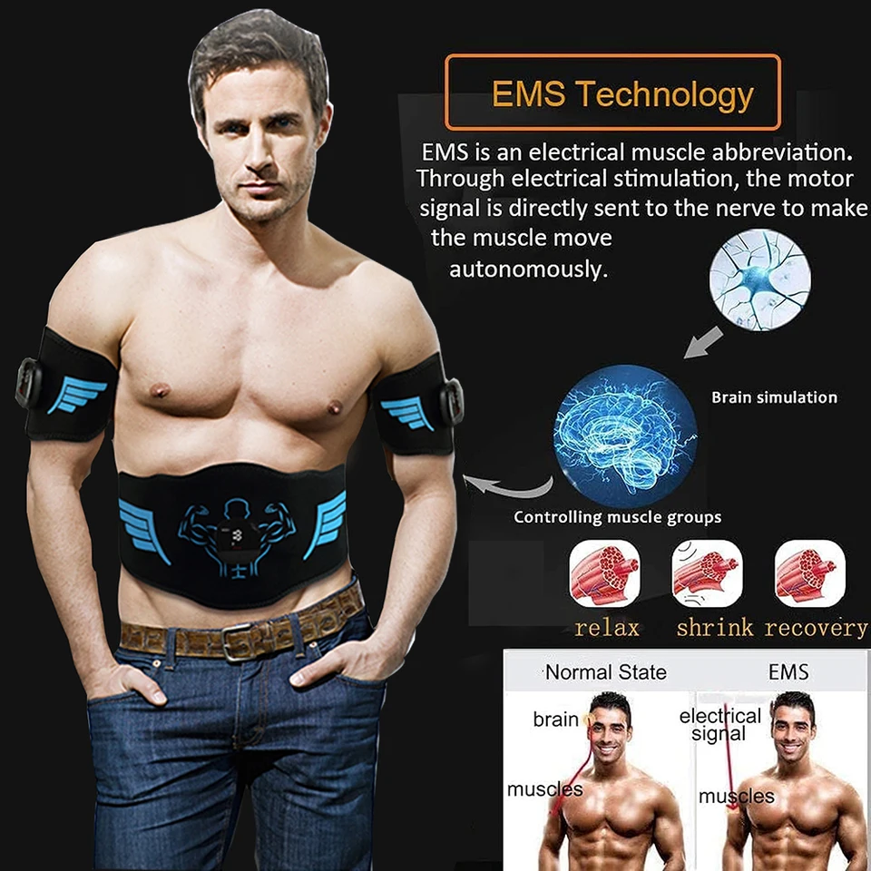 EMS-Ceinture abdominale vibrante unisexe, appareil de musculation