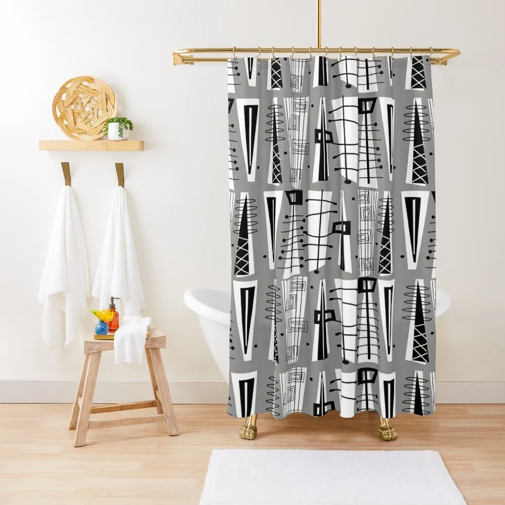 

Mid-Century Atomic EraShower Curtain Washable Waterproof Fabric Shower Bathroom For Shower Bathroom Fabric Curtain
