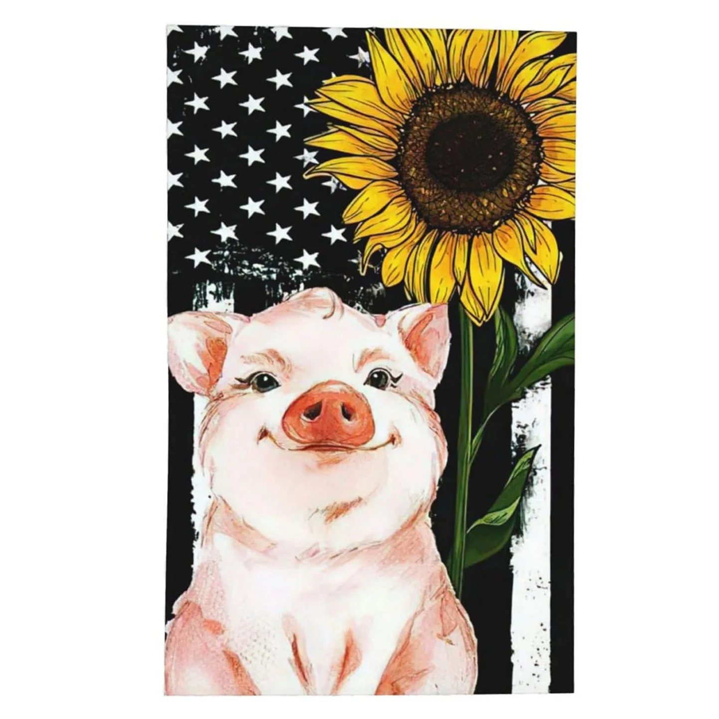 

Cute Pig Sunflower American Flag Quick Drying Towel