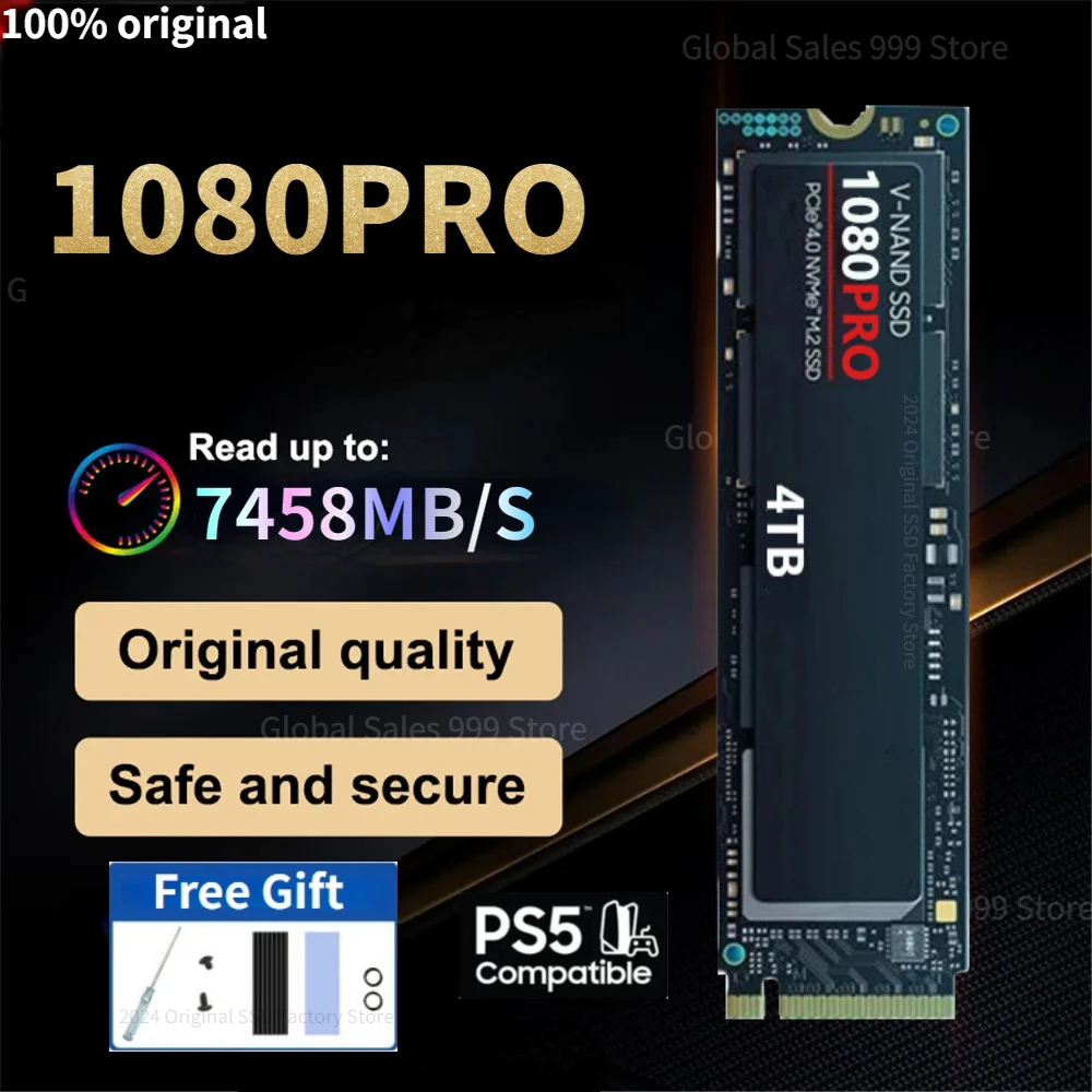 

PS5 Original 4TB New 2024 2280 SSD M.2 nvme 4TB 1TB HDD PS5 512GB 1080pro NVME SSD 2280mm 2TB HDD disco duro for Desktop Laptop