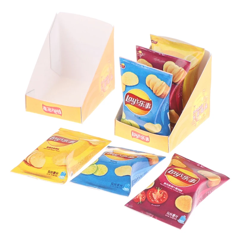 1Set Kawaii Mini Simulation Potato Chips Model Dollhouse Miniature Play Kitchen Food Doll Pretend Toys