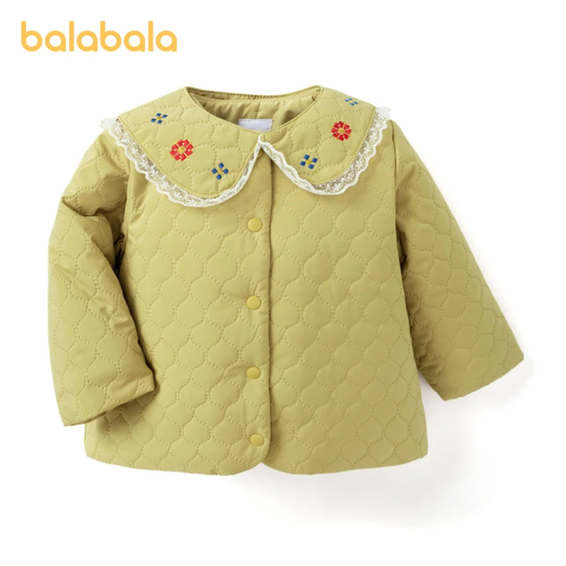 

Balabala Infant Girl Cotton Coat Winter Hooded Sweet Warm Cotton Coat