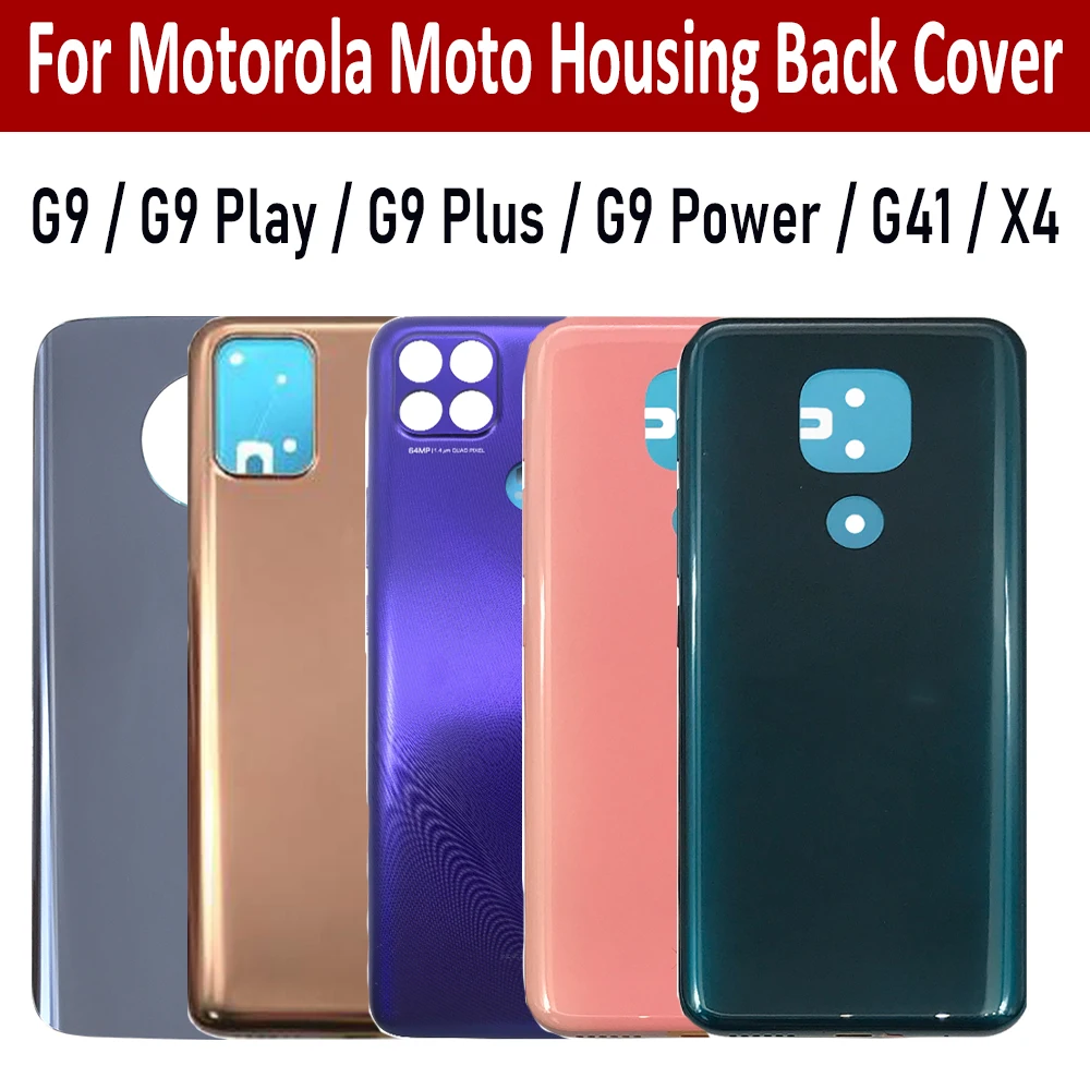 

NEW G9 Battery Back Cover Rear Door Phone Replacement Housing Case For Motorola Moto G9 Power / G9 Play / G9 Plus / X4 / G41