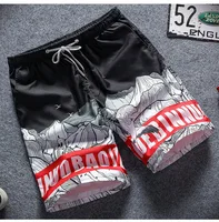 2024 Summer Beach Pants Surf Printed Shorts Men's Loose Casual Quarter 2