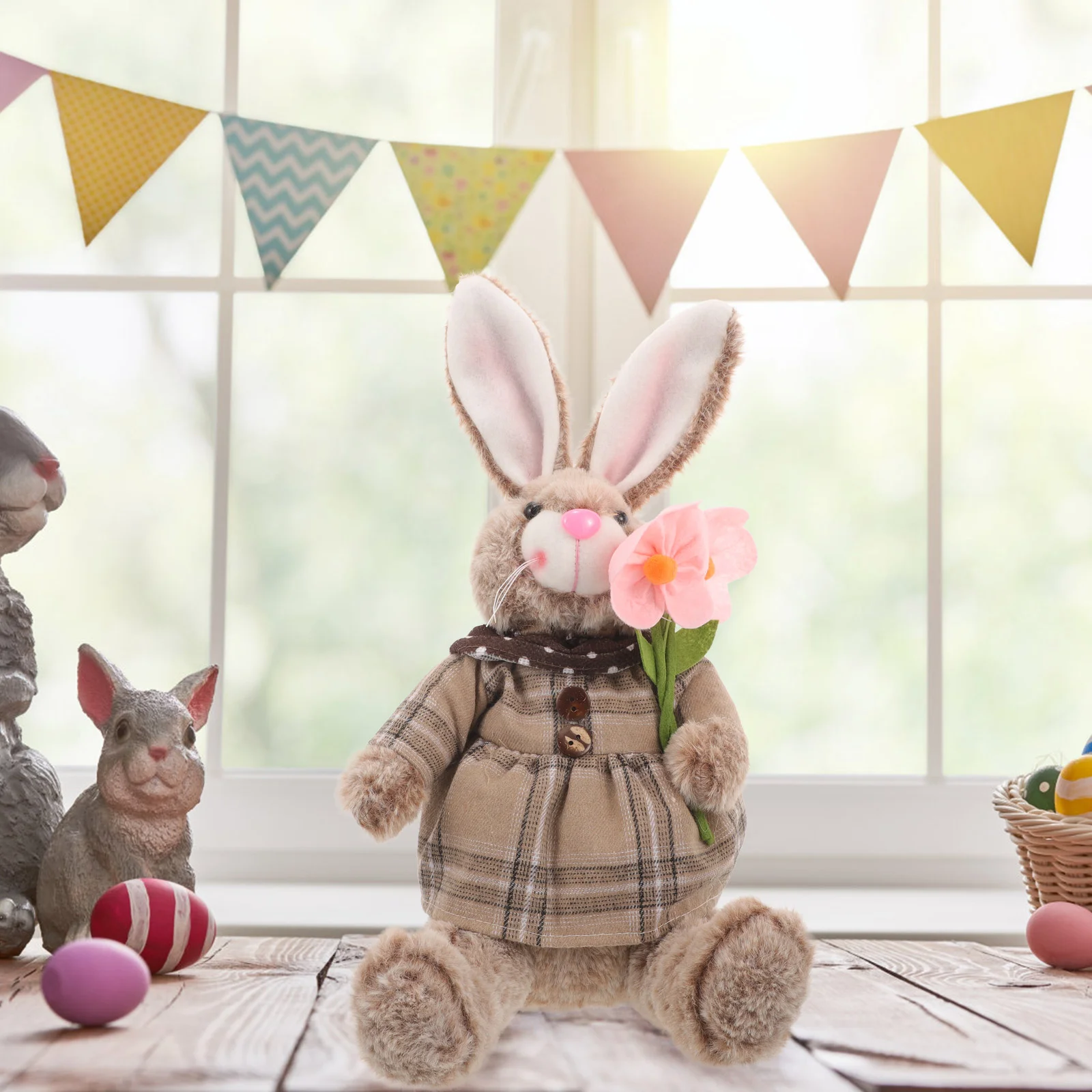 

Easter Rabbit Decoration Plush Cartoon Bunny Adorable Easter Stuffed Bunny Decor