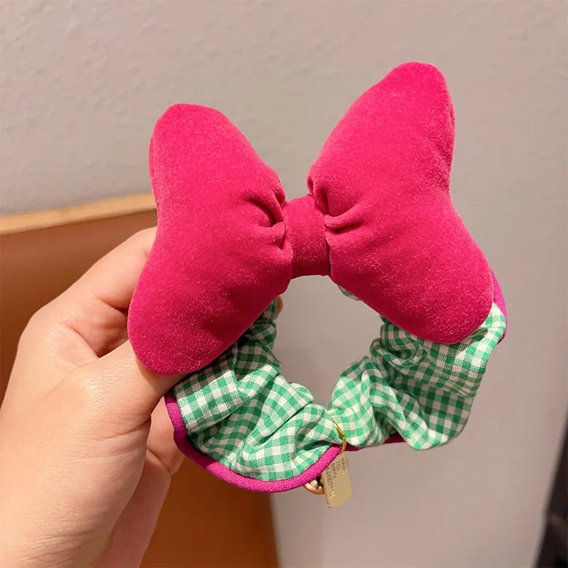 Scrunchies de cabelo feminino arco sinos bonito meninas doce kawaii laços de cabelo moda dopamina verstaile acessórios para o cabelo crianças