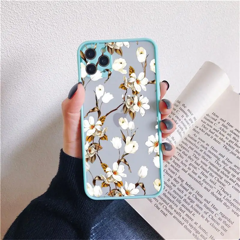 Painted Floral Shockproof Phone Case with Flower Design