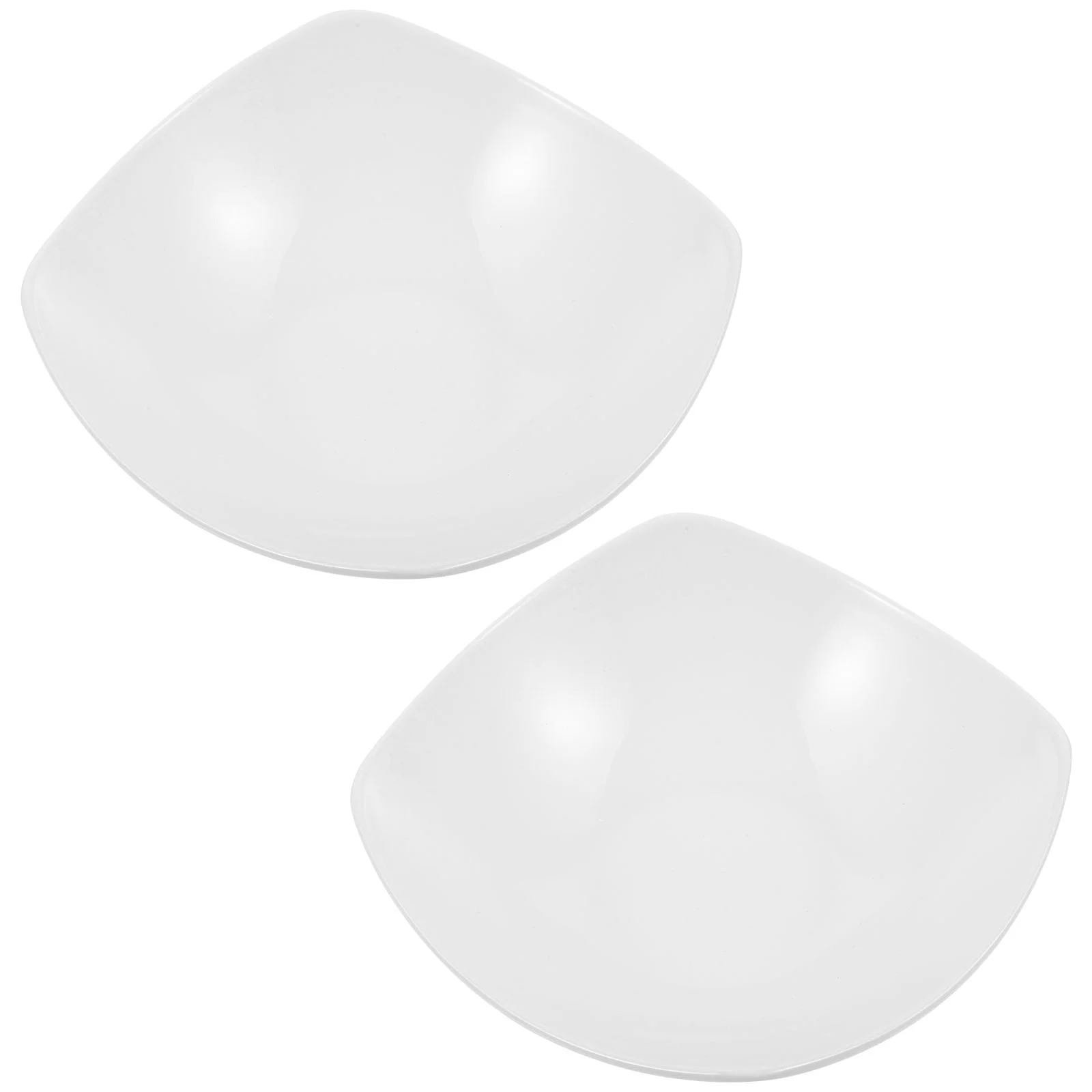 

2 Pcs Pallets Square Bowl with Raised Legs Ceramic Dish Fruit Desktop Serving Trays for Organizing Organizer White