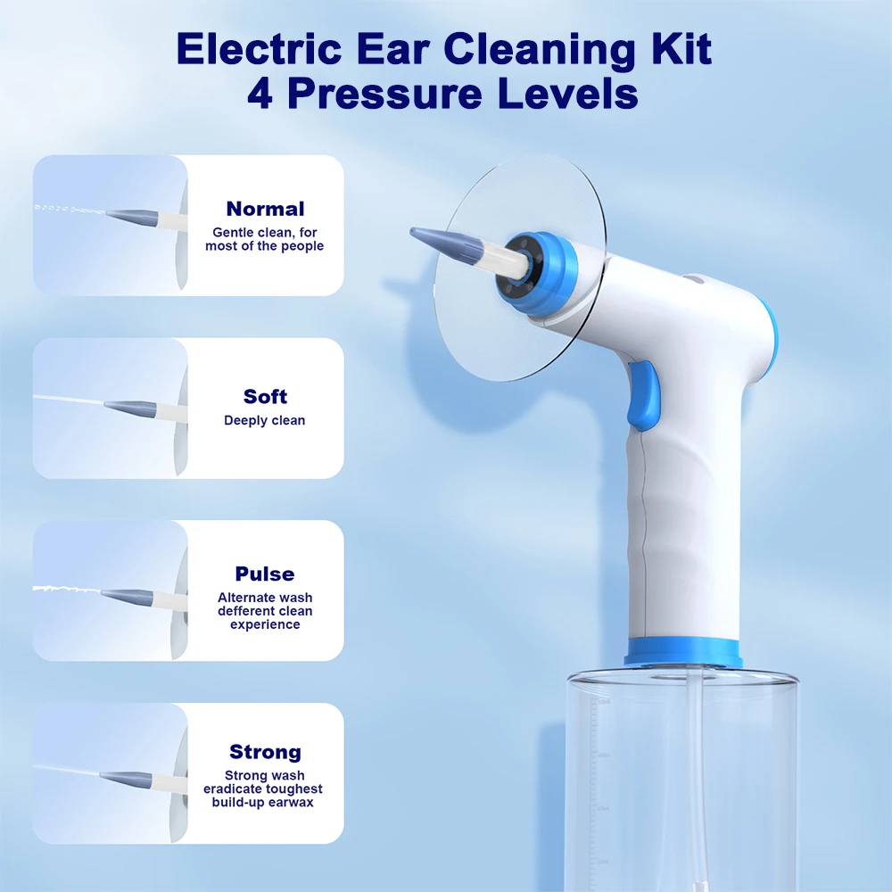Electric Ear Cleaner Earwax Removal 10 Nozzles Multifunctional Portable Automatic Available for the Whole Family USB Charging