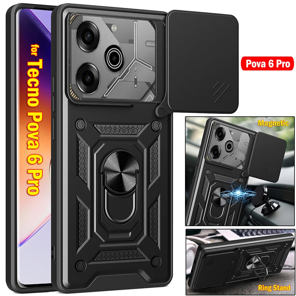 Slide Lens Armor Funda For Tecno Pova 6 Pro Case Magnetic Ring Stand Holder Cover For.jpg Slide Lens Armor Funda For Tecno Pova 6 Pro Case Magnetic Ring Stand Holder Cover For.jpg