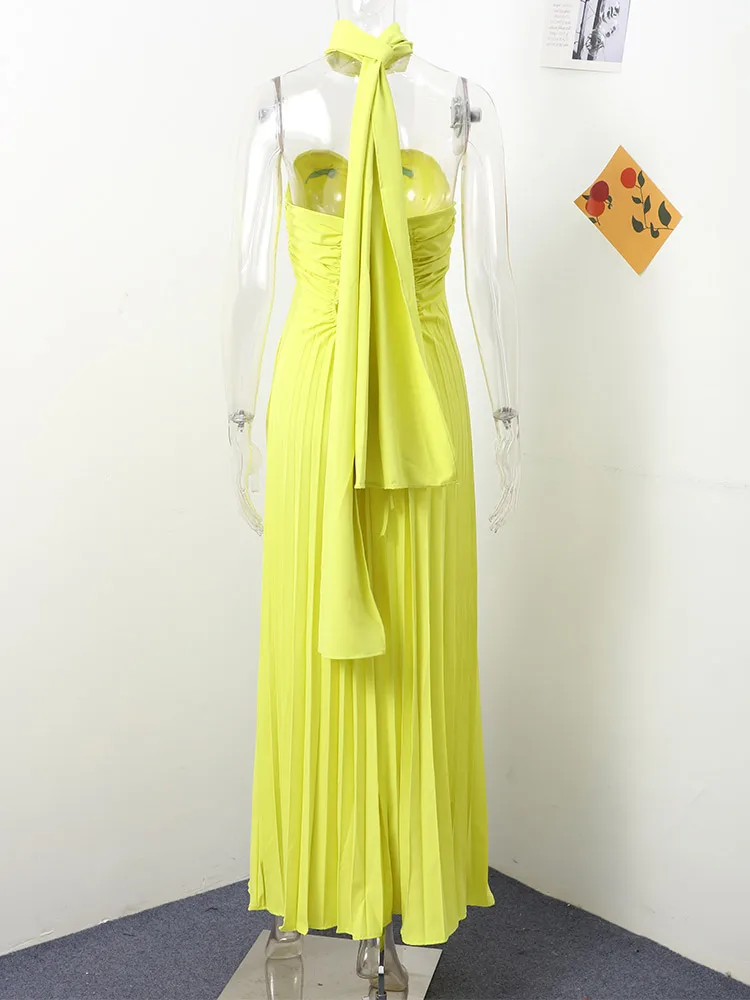 Abito Lungo Elegante Senza Spalline, Schiena Scoperta, In Morbido Tessuto Tie-dye, Per Cocktail E Serate Estive