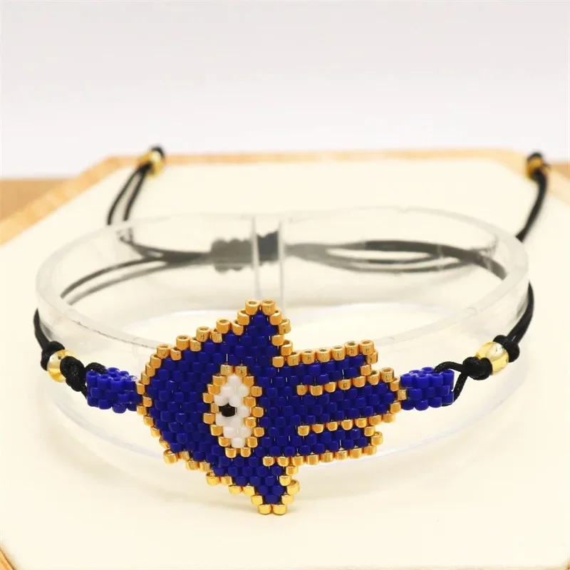 

Женский креативный винтажный Модный минималистичный браслет с изображением дьявола, рук, ручной вязки, богемный регулируемый браслет из бисера