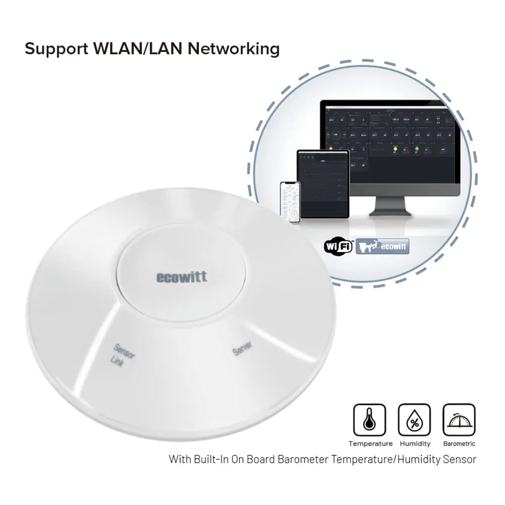 Estaciones Meteorologicas Ecowitt: Ecowitt - Estación Meteorológica WiFi  con Anemómetro Ultrasónico