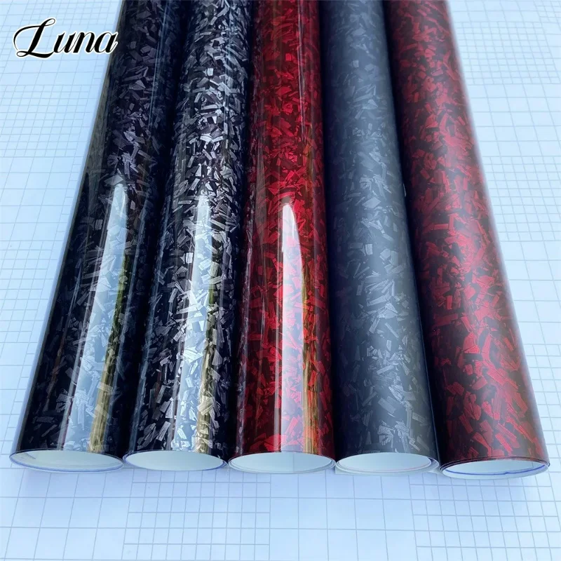 

Forged Carbon Fiber Film High Glossy PET Car Body Self Adhesive Vinyl Wrap Film Decal Sticker for Motorcycle Auto Accessories
