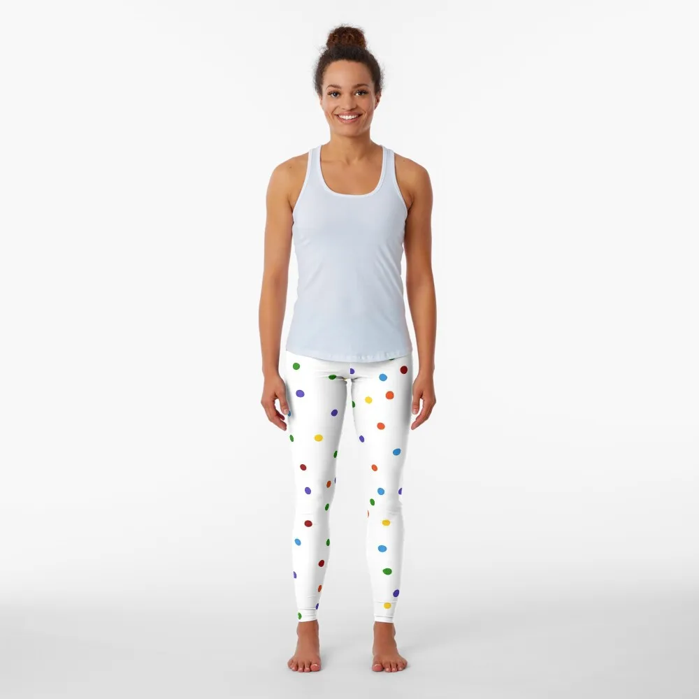 Rainbow Polka Dots Leggings Women's sports pants push up legging