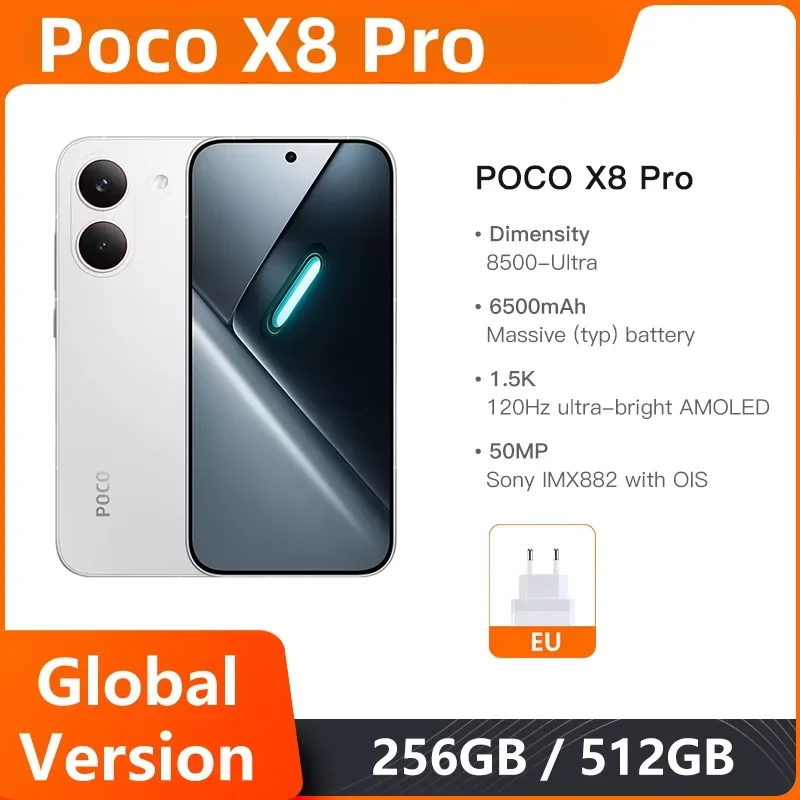 Xiaomi POCO X8 Pro Globale Version Smartphone 6,59' 1,5K 120Hz AMOLED Display 50MP Dimensity 8500-Ultra 6500mAh Akku - AliExpress 509