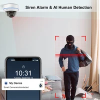Caméra de surveillance IP POE Techage 5MP, dôme, longueur focale 3,6 mm, vision nocturne, audio unidirectionnel, détection IA, sécurité intelligente, intérieur 4