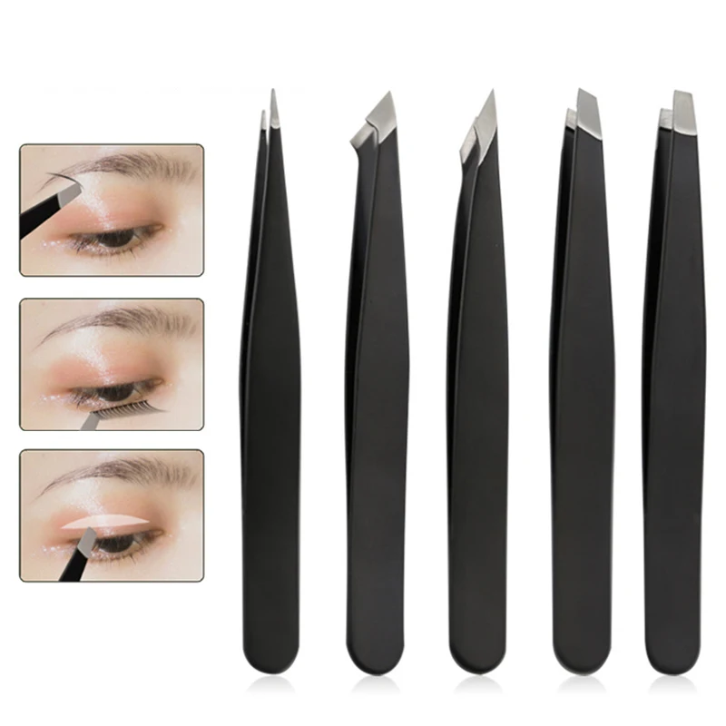 1Pc Professional Eyebrow Tweezers Makeup Tools Eyebrow Pinch Pliers Tweezer For Eyebrows Accessories Beauty Hair Clip Remover 5