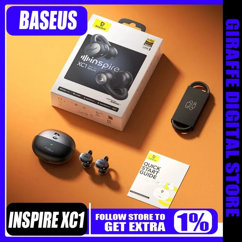 Baseus Inspire XC1 Ear Clip Wireless Bluetooth 6.1 Earbuds Hi-Res
