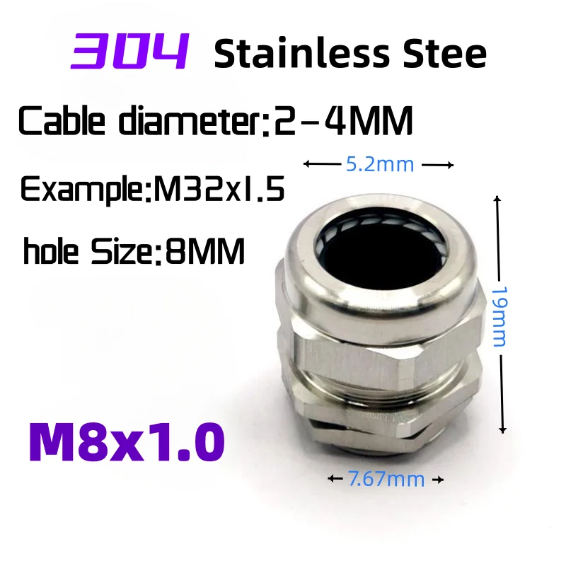 Presse-Étoupes Étanche IP66 Acier Inoxydable 1/2" - Diamètre Câble 5-12mm - Pour Armoires Électriques
