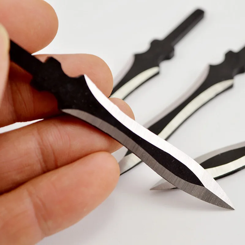 Tea Cutter 420 Stainless Steel Tea Knife, Embryo Tea Sword, Semi-Finished Embryo, Mirror Laser Pattern, 2Pc