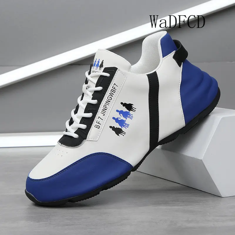 

Chunky Sneaker Plus Size 45 Men Cover Bottom Board Shoe Fashion Casual Leather/Mesh Breathable Increased Internal Platform Shoes
