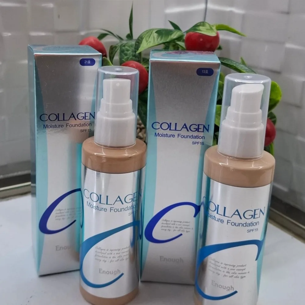 كريم أساس سائل من الكولاجين ماركة أزرق أبيض يدوم SPF15 بما فيه الكفاية 13 21 كريم أساس كوري للرطوبة كفاءة